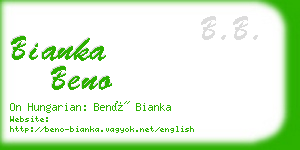 bianka beno business card